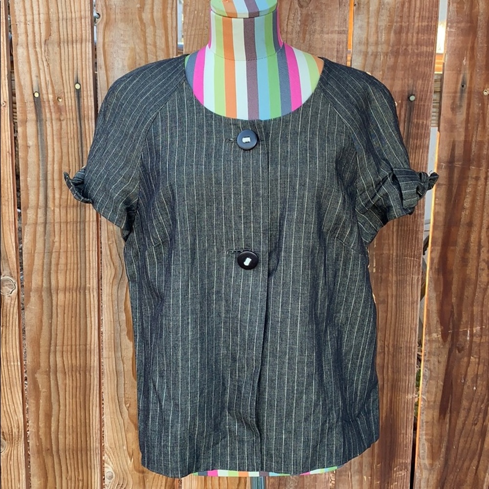 Chaus Black Pinstripe Blazer